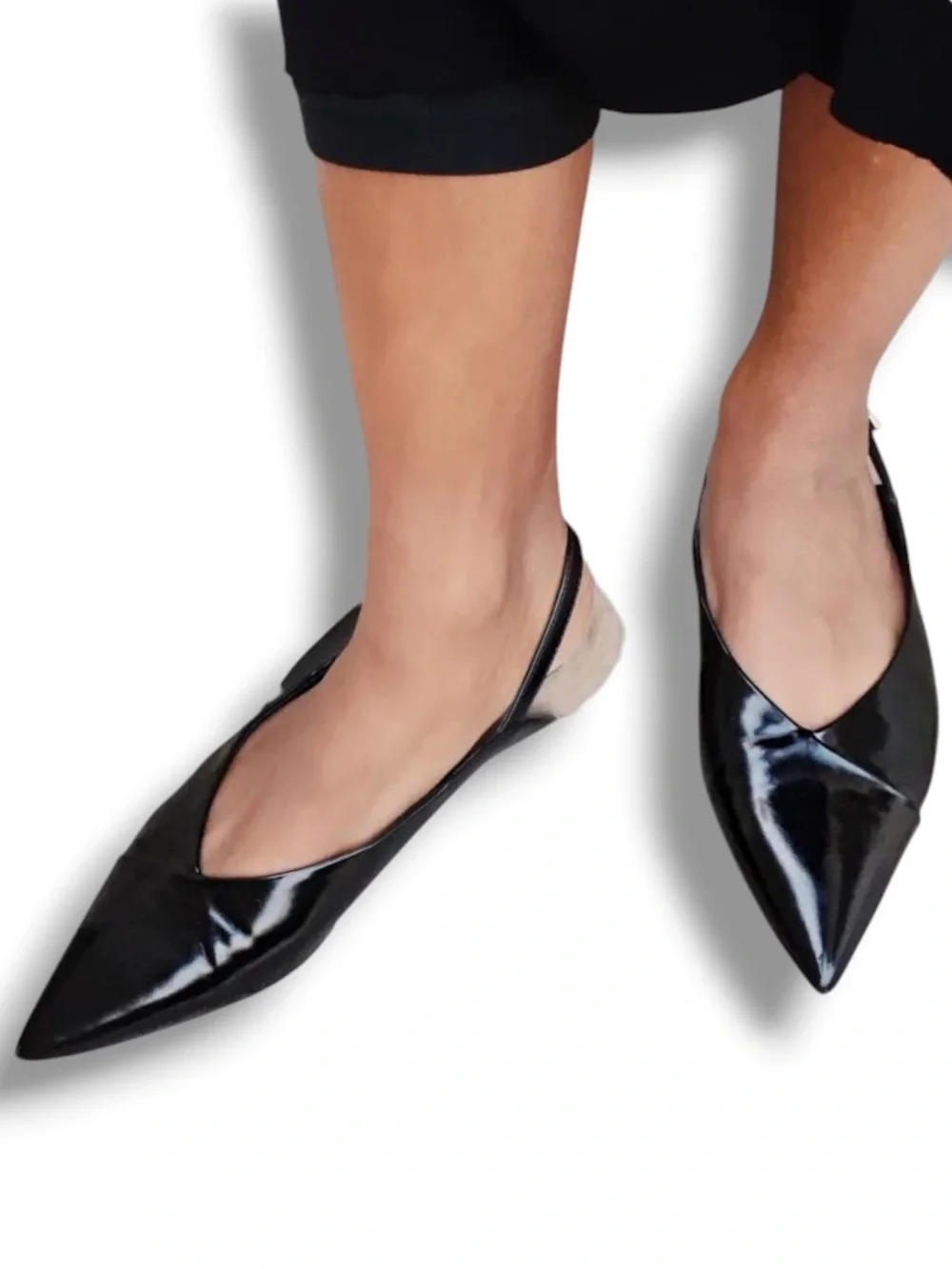 Zara Faux Fur Slingback Ballerina Flats Size 36 US 5.5-6